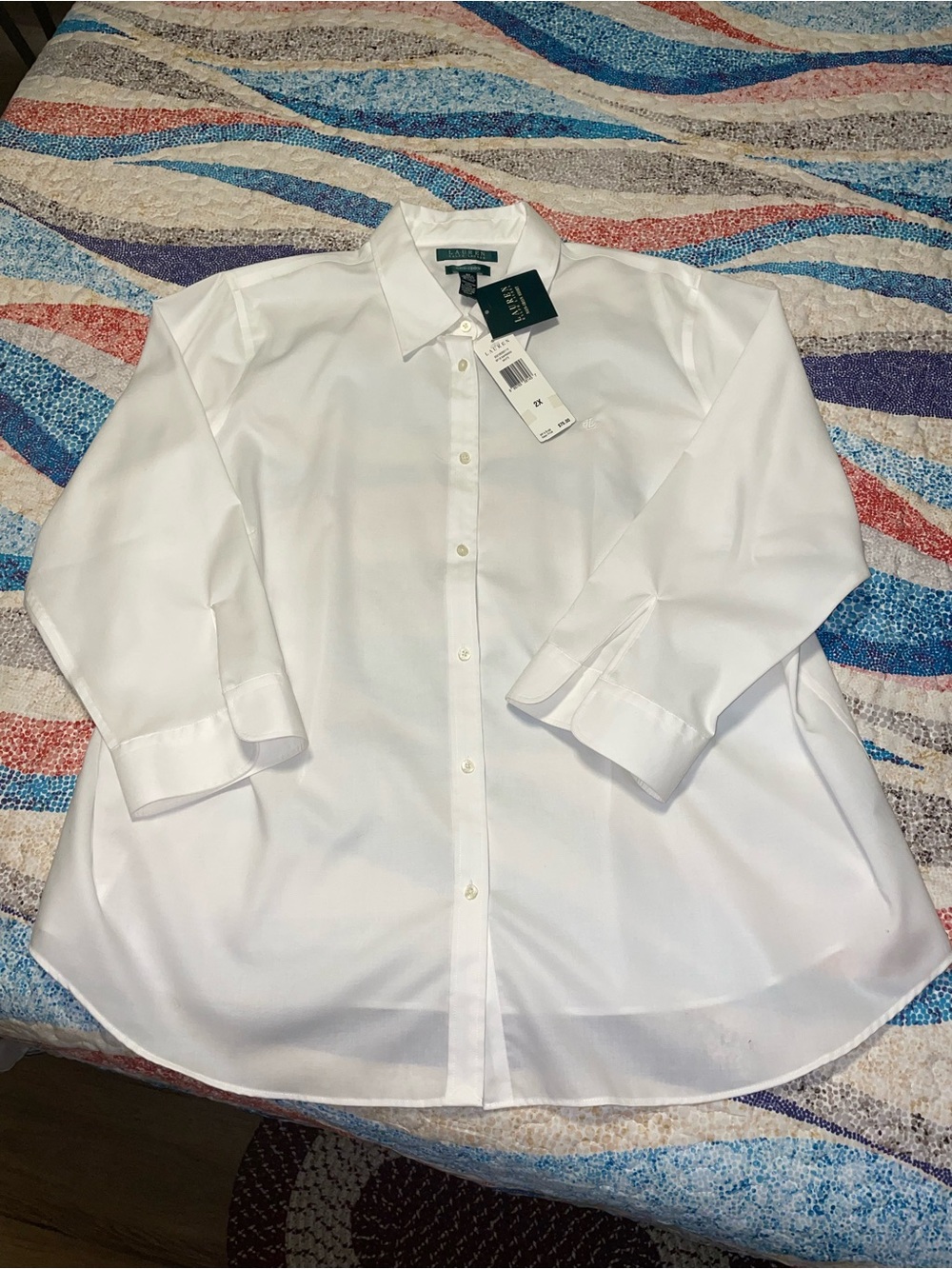 Ralph Lauren White Cotton Button Down Shirt Blouse NWT